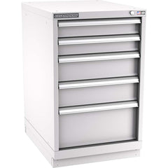 Champion Tool Storage - Modular Storage Cabinets; Type: Bench-Height Narrow Width Drawer Cabinet ; Number of Drawers: 5.000 ; Height (Inch): 35-7/8 ; Width (Inch): 22-3/16 ; Depth (Inch): 28-1/2 ; Color: Light Gray - Exact Tooling