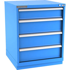 Champion Tool Storage - Modular Storage Cabinets; Type: Bench-Height Standard Width Drawer Cabinet ; Number of Drawers: 4.000 ; Height (Inch): 35-7/8 ; Width (Inch): 28-1/4 ; Depth (Inch): 28-1/2 ; Color: Bright Blue - Exact Tooling