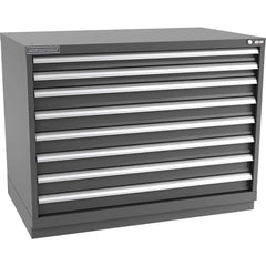 Champion Tool Storage - Modular Storage Cabinets; Type: Bench-Height Extra Width Drawer Cabinet ; Number of Drawers: 8.000 ; Height (Inch): 35-7/8 ; Width (Inch): 47 ; Depth (Inch): 28-1/2 ; Color: Dark Gray - Exact Tooling