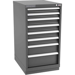 Champion Tool Storage - Modular Storage Cabinets; Type: Counter-Height Narrow Width Drawer Cabinet ; Number of Drawers: 8.000 ; Height (Inch): 41-3/4 ; Width (Inch): 22-3/16 ; Depth (Inch): 28-1/2 ; Color: Dark Gray - Exact Tooling