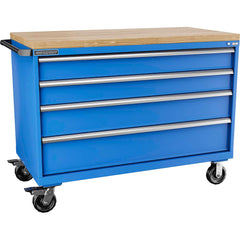 Champion Tool Storage - Mobile Work Centers; Type: Standard Depth Butcher Block Top Cabinet ; Load Capacity (Lb.): 440.000 ; Number of Drawers: 4 ; Width (Inch): 56-1/2 ; Depth (Inch): 28-1/2 ; Height (Inch): 43-1/4 - Exact Tooling