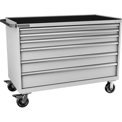 Champion Tool Storage - Mobile Work Centers; Type: Standard Depth Retainer Top Cabinet ; Load Capacity (Lb.): 440.000 ; Number of Drawers: 6 ; Width (Inch): 56-1/2 ; Depth (Inch): 28-1/2 ; Height (Inch): 43-1/4 - Exact Tooling