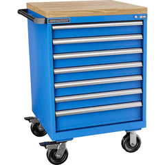 Champion Tool Storage - Mobile Work Centers; Type: Standard Depth Butcher Block Top Cabinet ; Load Capacity (Lb.): 440.000 ; Number of Drawers: 7 ; Width (Inch): 28-1/4 ; Depth (Inch): 28-1/2 ; Height (Inch): 43-1/4 - Exact Tooling