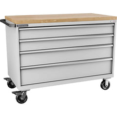 Champion Tool Storage - Mobile Work Centers; Type: Standard Depth Butcher Block Top Cabinet ; Load Capacity (Lb.): 440.000 ; Number of Drawers: 4 ; Width (Inch): 56-1/2 ; Depth (Inch): 28-1/2 ; Height (Inch): 43-1/4 - Exact Tooling
