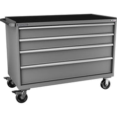 Champion Tool Storage - Mobile Work Centers; Type: Standard Depth Retainer Top Cabinet ; Load Capacity (Lb.): 440.000 ; Number of Drawers: 4 ; Width (Inch): 56-1/2 ; Depth (Inch): 28-1/2 ; Height (Inch): 43-1/4 - Exact Tooling