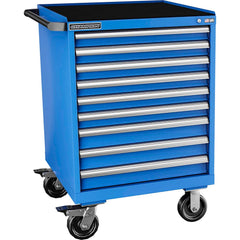 Champion Tool Storage - Mobile Work Centers; Type: Standard Depth Retainer Top Cabinet ; Load Capacity (Lb.): 440.000 ; Number of Drawers: 9 ; Width (Inch): 28-1/4 ; Depth (Inch): 28-1/2 ; Height (Inch): 43-1/4 - Exact Tooling