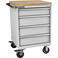 Champion Tool Storage - Mobile Work Centers; Type: Standard Depth Butcher Block Top Cabinet ; Load Capacity (Lb.): 440.000 ; Number of Drawers: 4 ; Width (Inch): 28-1/4 ; Depth (Inch): 28-1/2 ; Height (Inch): 43-1/4 - Exact Tooling
