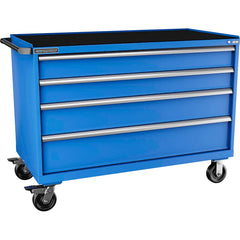 Champion Tool Storage - Mobile Work Centers; Type: Standard Depth Retainer Top Cabinet ; Load Capacity (Lb.): 440.000 ; Number of Drawers: 4 ; Width (Inch): 56-1/2 ; Depth (Inch): 28-1/2 ; Height (Inch): 43-1/4 - Exact Tooling