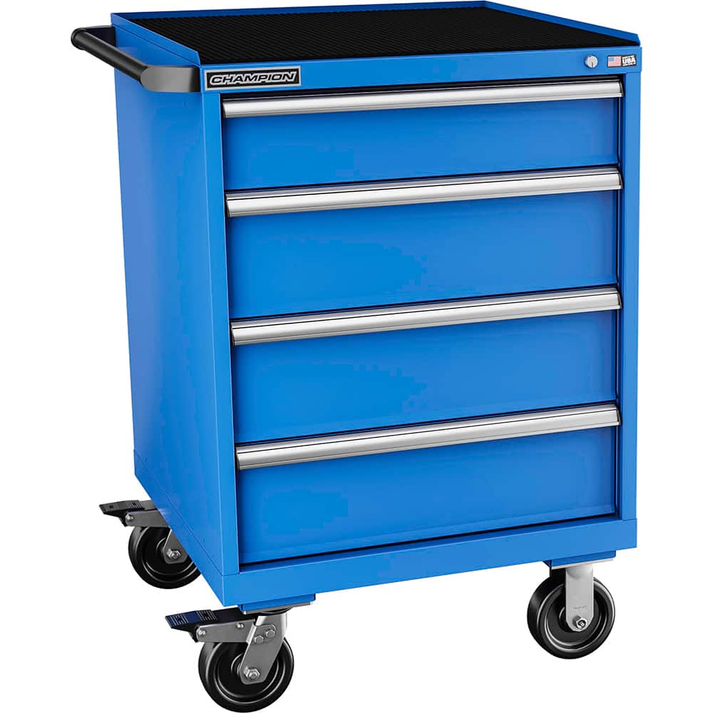 Champion Tool Storage - Mobile Work Centers; Type: Standard Depth Retainer Top Cabinet ; Load Capacity (Lb.): 440.000 ; Number of Drawers: 4 ; Width (Inch): 28-1/4 ; Depth (Inch): 28-1/2 ; Height (Inch): 43-1/4 - Exact Tooling