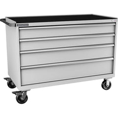 Champion Tool Storage - Mobile Work Centers; Type: Standard Depth Retainer Top Cabinet ; Load Capacity (Lb.): 440.000 ; Number of Drawers: 4 ; Width (Inch): 56-1/2 ; Depth (Inch): 28-1/2 ; Height (Inch): 43-1/4 - Exact Tooling