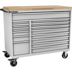 Champion Tool Storage - Mobile Work Centers; Type: Standard Depth Butcher Block Top Cabinet ; Load Capacity (Lb.): 440.000 ; Number of Drawers: 13 ; Width (Inch): 56-1/2 ; Depth (Inch): 28-1/2 ; Height (Inch): 39-3/8 - Exact Tooling