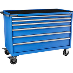 Champion Tool Storage - Mobile Work Centers; Type: Standard Depth Retainer Top Cabinet ; Load Capacity (Lb.): 440.000 ; Number of Drawers: 6 ; Width (Inch): 56-1/2 ; Depth (Inch): 28-1/2 ; Height (Inch): 43-1/4 - Exact Tooling