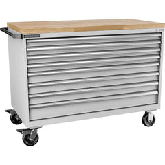 Champion Tool Storage - Mobile Work Centers; Type: Standard Depth Butcher Block Top Cabinet ; Load Capacity (Lb.): 440.000 ; Number of Drawers: 8 ; Width (Inch): 56-1/2 ; Depth (Inch): 28-1/2 ; Height (Inch): 43-1/4 - Exact Tooling