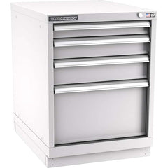 Champion Tool Storage - Modular Storage Cabinets; Type: Desk-Height Narrow Width Drawer Cabinet ; Number of Drawers: 4.000 ; Height (Inch): 29-7/8 ; Width (Inch): 22-3/16 ; Depth (Inch): 28-1/2 ; Color: Light Gray - Exact Tooling
