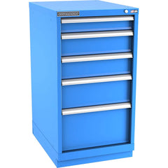 Champion Tool Storage - Modular Storage Cabinets; Type: Counter-Height Narrow Width Drawer Cabinet ; Number of Drawers: 5.000 ; Height (Inch): 41-3/4 ; Width (Inch): 22-3/16 ; Depth (Inch): 28-1/2 ; Color: Bright Blue - Exact Tooling