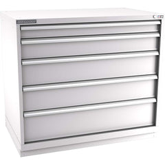 Champion Tool Storage - Modular Storage Cabinets; Type: Counter-Height Extra Width Drawer Cabinet ; Number of Drawers: 5.000 ; Height (Inch): 41-3/4 ; Width (Inch): 47 ; Depth (Inch): 28-1/2 ; Color: Light Gray - Exact Tooling
