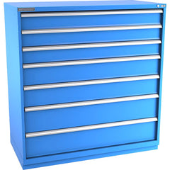 Champion Tool Storage - Modular Storage Cabinets; Type: Eye-Level Double Width Drawer Cabinet ; Number of Drawers: 7.000 ; Height (Inch): 59-1/2 ; Width (Inch): 56-1/2 ; Depth (Inch): 28-1/2 ; Color: Bright Blue - Exact Tooling