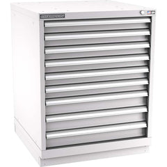 Champion Tool Storage - Modular Storage Cabinets; Type: Bench-Height Standard Width Drawer Cabinet ; Number of Drawers: 9.000 ; Height (Inch): 35-7/8 ; Width (Inch): 28-1/4 ; Depth (Inch): 28-1/2 ; Color: Light Gray - Exact Tooling