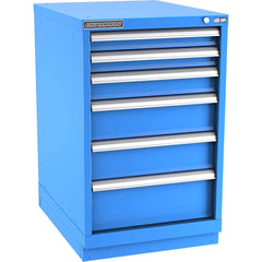 Champion Tool Storage - Modular Storage Cabinets; Type: Bench-Height Narrow Width Drawer Cabinet ; Number of Drawers: 6.000 ; Height (Inch): 35-7/8 ; Width (Inch): 22-3/16 ; Depth (Inch): 28-1/2 ; Color: Bright Blue - Exact Tooling