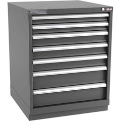 Champion Tool Storage - Modular Storage Cabinets; Type: Bench-Height Standard Width Drawer Cabinet ; Number of Drawers: 7.000 ; Height (Inch): 35-7/8 ; Width (Inch): 28-1/4 ; Depth (Inch): 28-1/2 ; Color: Dark Gray - Exact Tooling