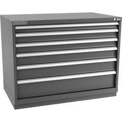 Champion Tool Storage - Modular Storage Cabinets; Type: Bench-Height Extra Width Drawer Cabinet ; Number of Drawers: 6.000 ; Height (Inch): 35-7/8 ; Width (Inch): 47 ; Depth (Inch): 28-1/2 ; Color: Dark Gray - Exact Tooling