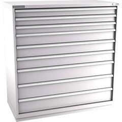 Champion Tool Storage - Modular Storage Cabinets; Type: Eye-Level Double Width Drawer Cabinet ; Number of Drawers: 9.000 ; Height (Inch): 59-1/2 ; Width (Inch): 56-1/2 ; Depth (Inch): 28-1/2 ; Color: Light Gray - Exact Tooling