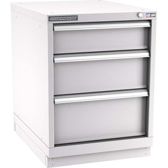 Champion Tool Storage - Modular Storage Cabinets; Type: Desk-Height Narrow Width Drawer Cabinet ; Number of Drawers: 3.000 ; Height (Inch): 29-7/8 ; Width (Inch): 22-3/16 ; Depth (Inch): 28-1/2 ; Color: Light Gray - Exact Tooling