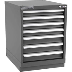 Champion Tool Storage - Modular Storage Cabinets; Type: Desk-Height Narrow Width Drawer Cabinet ; Number of Drawers: 7.000 ; Height (Inch): 29-7/8 ; Width (Inch): 22-3/16 ; Depth (Inch): 28-1/2 ; Color: Dark Gray - Exact Tooling