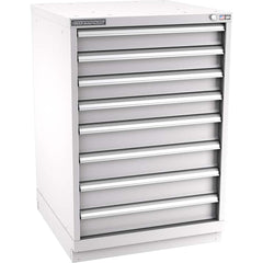 Champion Tool Storage - Modular Storage Cabinets; Type: Counter-Height Standard Width Drawer Cabinet ; Number of Drawers: 8.000 ; Height (Inch): 41-3/4 ; Width (Inch): 28-1/4 ; Depth (Inch): 28-1/2 ; Color: Light Gray - Exact Tooling