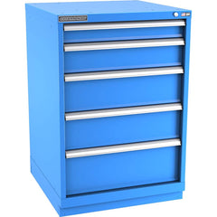 Champion Tool Storage - Modular Storage Cabinets; Type: Counter-Height Standard Width Drawer Cabinet ; Number of Drawers: 5.000 ; Height (Inch): 41-3/4 ; Width (Inch): 28-1/4 ; Depth (Inch): 28-1/2 ; Color: Bright Blue - Exact Tooling