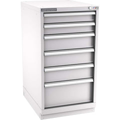 Champion Tool Storage - Modular Storage Cabinets; Type: Counter-Height Narrow Width Drawer Cabinet ; Number of Drawers: 6.000 ; Height (Inch): 41-3/4 ; Width (Inch): 22-3/16 ; Depth (Inch): 28-1/2 ; Color: Light Gray - Exact Tooling