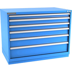 Champion Tool Storage - Modular Storage Cabinets; Type: Bench-Height Extra Width Drawer Cabinet ; Number of Drawers: 6.000 ; Height (Inch): 35-7/8 ; Width (Inch): 47 ; Depth (Inch): 28-1/2 ; Color: Bright Blue - Exact Tooling