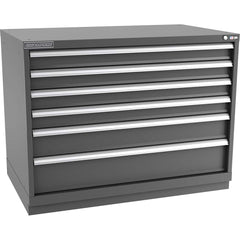 Champion Tool Storage - Modular Storage Cabinets; Type: Bench-Height Extra Width Drawer Cabinet ; Number of Drawers: 6.000 ; Height (Inch): 35-7/8 ; Width (Inch): 47 ; Depth (Inch): 28-1/2 ; Color: Dark Gray - Exact Tooling