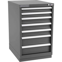 Champion Tool Storage - Modular Storage Cabinets; Type: Bench-Height Narrow Width Drawer Cabinet ; Number of Drawers: 7.000 ; Height (Inch): 35-7/8 ; Width (Inch): 22-3/16 ; Depth (Inch): 28-1/2 ; Color: Dark Gray - Exact Tooling