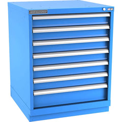 Champion Tool Storage - Modular Storage Cabinets; Type: Bench-Height Standard Width Drawer Cabinet ; Number of Drawers: 7.000 ; Height (Inch): 35-7/8 ; Width (Inch): 28-1/4 ; Depth (Inch): 28-1/2 ; Color: Bright Blue - Exact Tooling