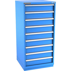 Champion Tool Storage - Modular Storage Cabinets; Type: Eye-Level Standard Width Drawer Cabinet ; Number of Drawers: 9.000 ; Height (Inch): 59-1/2 ; Width (Inch): 28-1/4 ; Depth (Inch): 28-1/2 ; Color: Bright Blue - Exact Tooling
