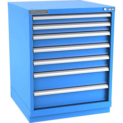 Champion Tool Storage - Modular Storage Cabinets; Type: Bench-Height Standard Width Drawer Cabinet ; Number of Drawers: 7.000 ; Height (Inch): 35-7/8 ; Width (Inch): 28-1/4 ; Depth (Inch): 28-1/2 ; Color: Bright Blue - Exact Tooling