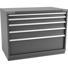 Champion Tool Storage - Modular Storage Cabinets; Type: Bench-Height Extra Width Drawer Cabinet ; Number of Drawers: 5.000 ; Height (Inch): 35-7/8 ; Width (Inch): 47 ; Depth (Inch): 28-1/2 ; Color: Dark Gray - Exact Tooling