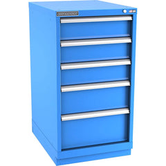 Champion Tool Storage - Modular Storage Cabinets; Type: Counter-Height Narrow Width Drawer Cabinet ; Number of Drawers: 5.000 ; Height (Inch): 41-3/4 ; Width (Inch): 22-3/16 ; Depth (Inch): 28-1/2 ; Color: Bright Blue - Exact Tooling