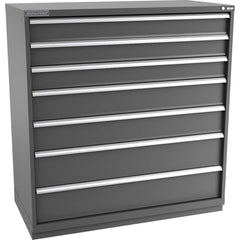 Champion Tool Storage - Modular Storage Cabinets; Type: Eye-Level Double Width Drawer Cabinet ; Number of Drawers: 7.000 ; Height (Inch): 59-1/2 ; Width (Inch): 56-1/2 ; Depth (Inch): 28-1/2 ; Color: Dark Gray - Exact Tooling
