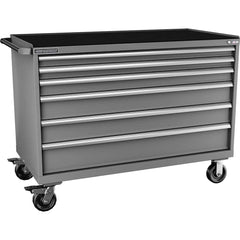 Champion Tool Storage - Mobile Work Centers; Type: Standard Depth Retainer Top Cabinet ; Load Capacity (Lb.): 440.000 ; Number of Drawers: 6 ; Width (Inch): 56-1/2 ; Depth (Inch): 28-1/2 ; Height (Inch): 43-1/4 - Exact Tooling