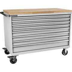 Champion Tool Storage - Mobile Work Centers; Type: Standard Depth Retainer Top Cabinet ; Load Capacity (Lb.): 440.000 ; Number of Drawers: 4 ; Width (Inch): 56-1/2 ; Depth (Inch): 28-1/2 ; Height (Inch): 43-1/4 - Exact Tooling