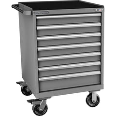 Champion Tool Storage - Mobile Work Centers; Type: Standard Depth Retainer Top Cabinet ; Load Capacity (Lb.): 440.000 ; Number of Drawers: 7 ; Width (Inch): 28-1/4 ; Depth (Inch): 28-1/2 ; Height (Inch): 43-1/4 - Exact Tooling