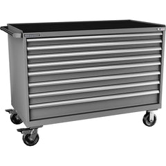 Champion Tool Storage - Mobile Work Centers; Type: Standard Depth Retainer Top Cabinet ; Load Capacity (Lb.): 440.000 ; Number of Drawers: 8 ; Width (Inch): 56-1/2 ; Depth (Inch): 28-1/2 ; Height (Inch): 43-1/4 - Exact Tooling