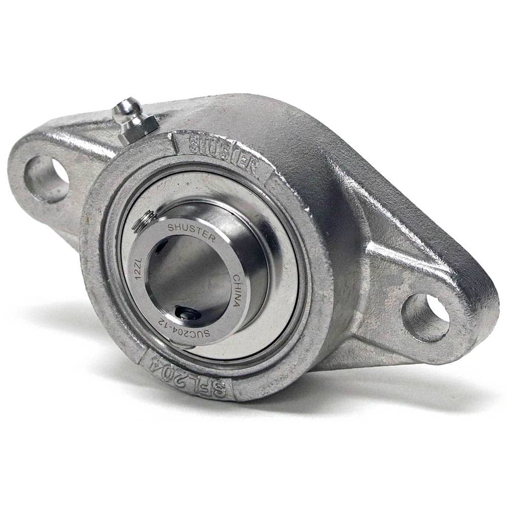 Shuster - SUCSFL208-24, 1-1/2" ID, 100mm OAL x 175mm OAH51.2mm Wide, 2-Bolt Flange Bearing - Exact Tooling