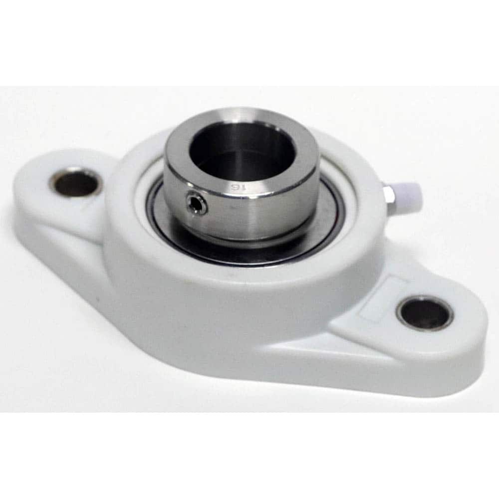 Shuster - SNATFL205-16, 1" ID, 69.5mm OAL x 131mm OAH43.9mm Wide, 2-Bolt Flange Bearing - Exact Tooling