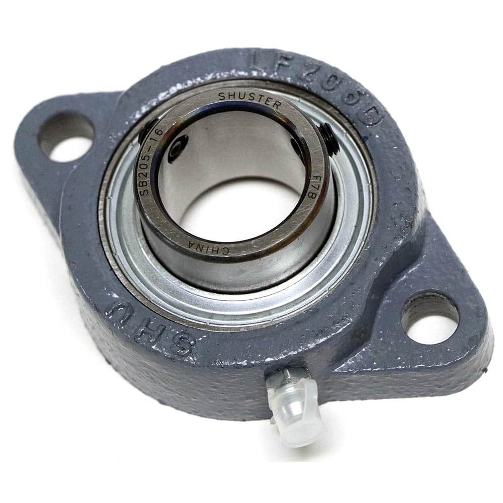Shuster - SBLF206-20, 1-1/4" ID, 3" OAL x 113mm OAH, 2-Bolt Flange Bearing - Exact Tooling