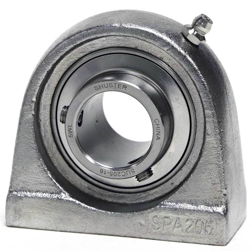 Shuster - SUCSPA208-24, 1-1/2" ID, 117mm OAL x 100mm OAH49.2mm Wide, Tap Base Pillow Block - Exact Tooling