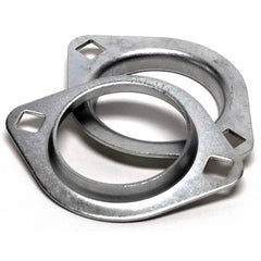 Shuster - PFL205, 52mm ID, 3-3/4" OAL x 3-3/4" OAH, 2-Bolt Pressed Flange Housing - Exact Tooling