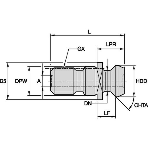 RK40ISBM PULL STUD SK40 ISO7388/2 TYPE B - Exact Tooling